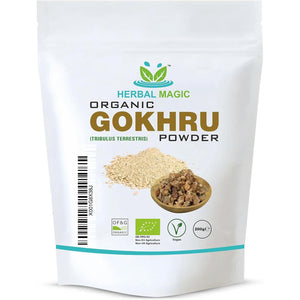 Herbal Magic'S Organic Terrestris Powder/Gokhru Powder - Revered Herb in Ayurveda - Free from Fillers Artificial Colour Flavour & Preservatives Of&G UK Organic Certified 200G (Pack of 1)