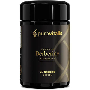 PUROVITALIS Dihydroberberine 200Mg, High Strength Berberine, Blood Sugar Control Supplement, with Vitamin K2 and E, 1-Month Supply (30 Vegan Capsules)