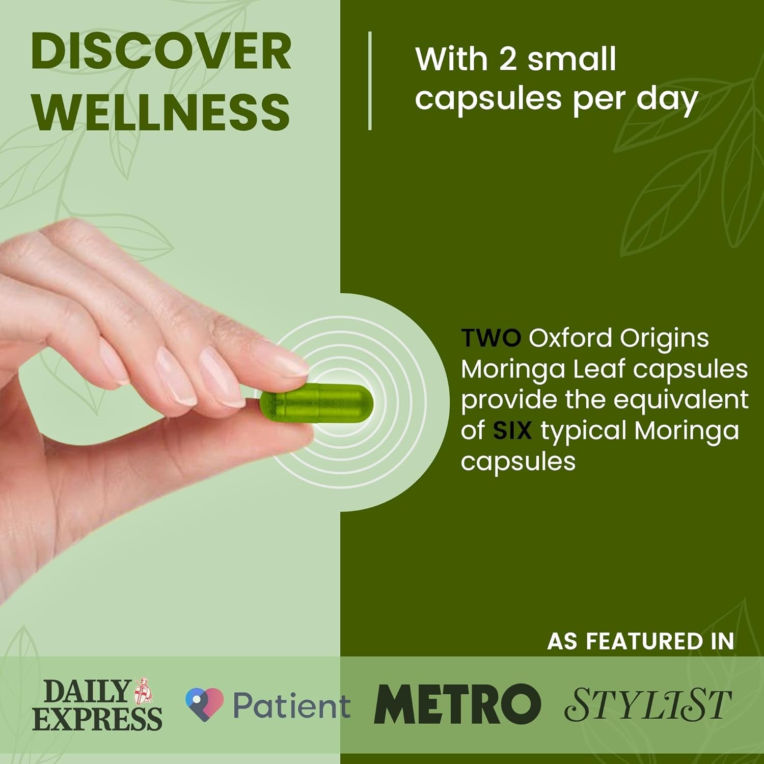 Advanced Moringa 60 Capsules 3000Mg | Two Capsules per Day for Wellness | 1 Month Supply | High Strength & Vibrant Moringa Powder for Vitality | Easy Swallow Natural Boost | Lovingly Made in the UK