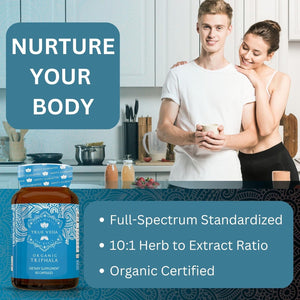 Organic Triphala Capsules - Certified Organic by Soil Association | Potency Due to Natural Fusion Extract | 100% Natural Supplement | Vegan & Vegetarian Friendly | Ayurveda | 60 Tablets | Made in UK