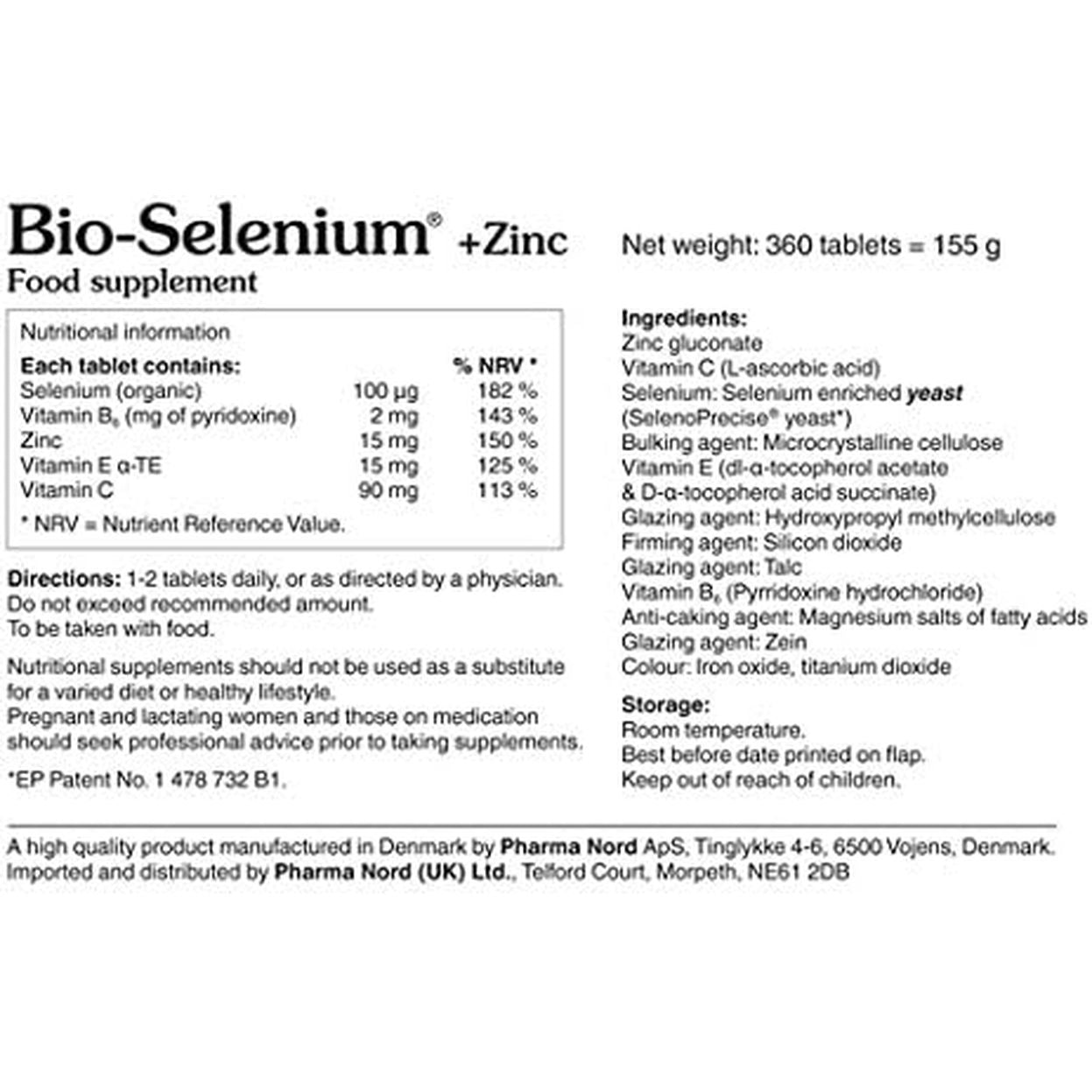 Pharma Nord Bio Selenium and Zinc 360 Tablets