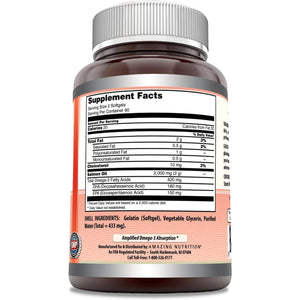 Amazing Omega Wild Alaskan Salmon Oil - 2000 Mg of Salmon Oil per Serving, 180 Softgels (Non-Gmo) - Supports Heart, Joint & Brain Health and Promotes Healthy Inflammatory Response (180 Softgels)