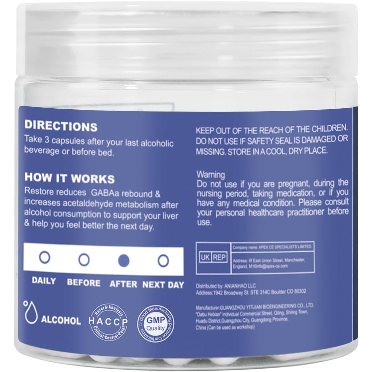 Liver Support Recover | Liver Detox Supplement with DHM + L-Cysteine | Feel Better after Drinking & Support Your Liver | 12 Doses | Dihydromyricetin, Cysteine, Prickly Pear, B-Vitamins, Ginger