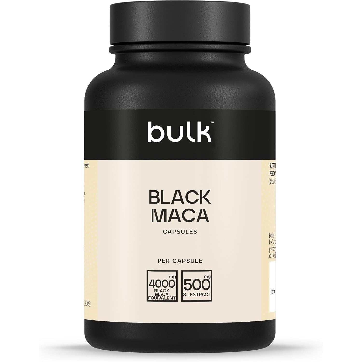 Bulk Black Maca Capsules, 4000 Mg, Peruvian Ginseng, Pack of 90, 22 Servings, Packaging May Vary