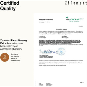 Panax Ginseng Extract – 50 Mg Ginsenosides per Capsule, 2375 Mg Whole Plant Equivalent – Vegan, No Additives, Non-Gmo – 120 Capsules – Zenement