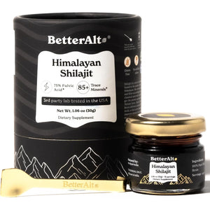 Better Alt Pure Himalayan Shilajit Resin High Potency Gold Grade for Men & Women| 75 Servings for Energy Boost & Immune Support, 75%+ Fulvic Acid, with Lab Test Report,400Mg