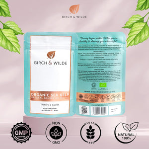 Sea Kelp 500 Mg with Iodine, High Strength Vegan Supplement for Thyroid Support and Skin, Soil Association Organic and Made in UK, 60 Capsules (2 Months Supply)