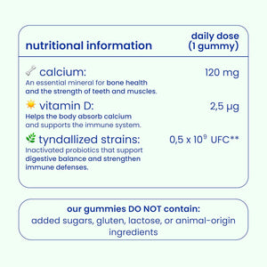 Jelly Pills Calcium for Kids + Probiotics & Vitamins D3 and K2-70 Vegan Gummies - No Added Sugars - Strawberry Flavor - Bone & Teeth Support
