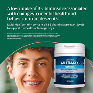 Nature'S Best Multi-Max Multivitamin for Teen Him - with Vitamin C, Selenium and Magneisum - Growth & Development Support for Boys 13-19 - UK Made - 90 Tablets (3 Months' Supply)