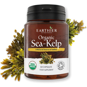 Certified Organic Iodine from 500Mg Sea Kelp Giving 385Mcg Iodine per Capsule 256% RDA Contributes to Normal Thyroid Function