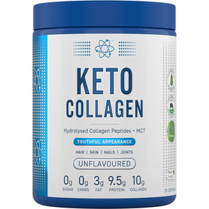 Applied Nutrition Keto Collagen Protein - Keto Protein Powder with MCT, Ketogenic & Paleo Diet, Zero Sugar & Carbs, Healthy Skin, Hair, Nails (Unflavoured) (325G - 25 Servings)