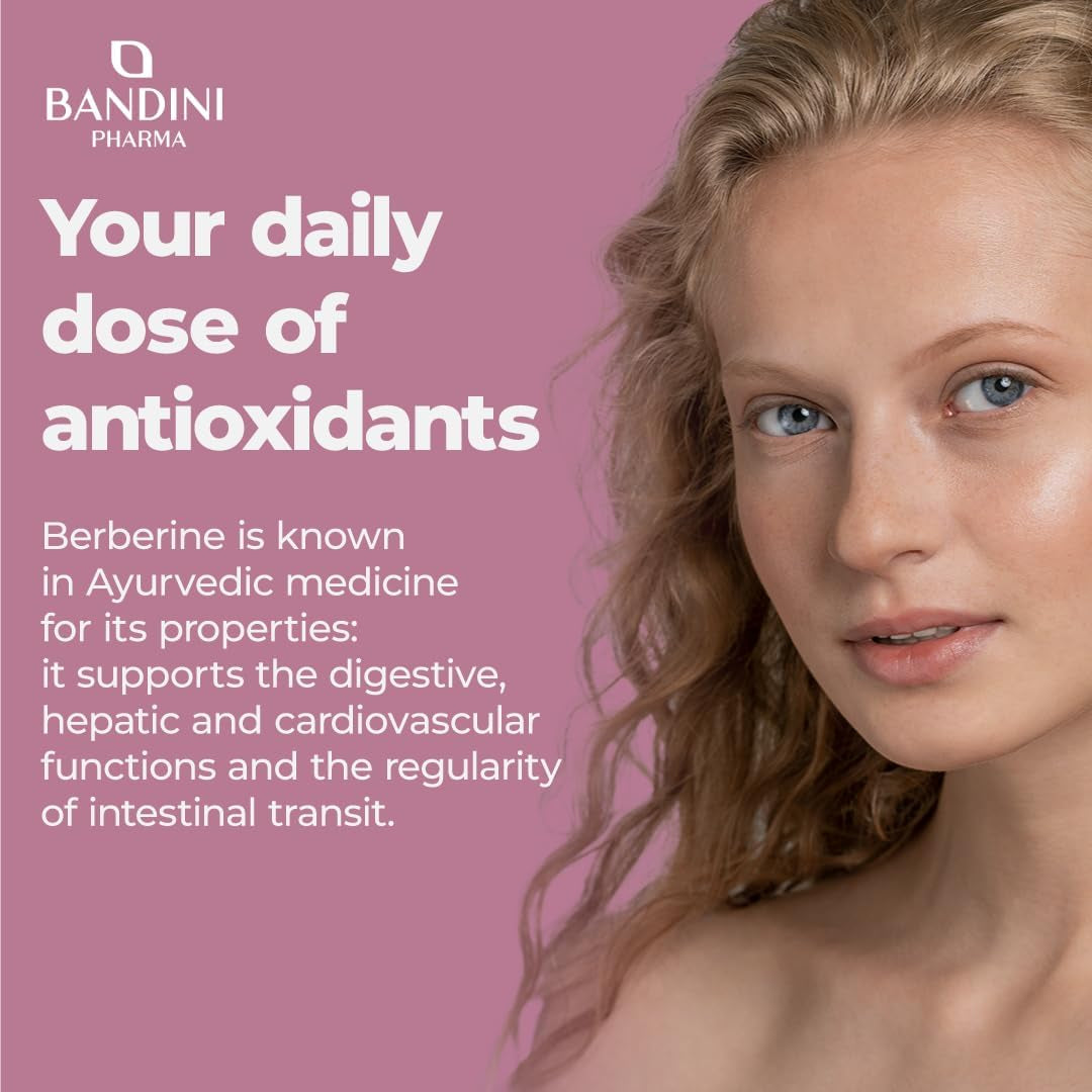 Bandini® Berberine 1000Mg Pure High Dosage | 180 Vegan Capsules - Pure Berberin HCL from Berberis Aristata 97% + Chromium and Black Pepper | Maximum Absorption - Digestive, Liver, Intestinal Function