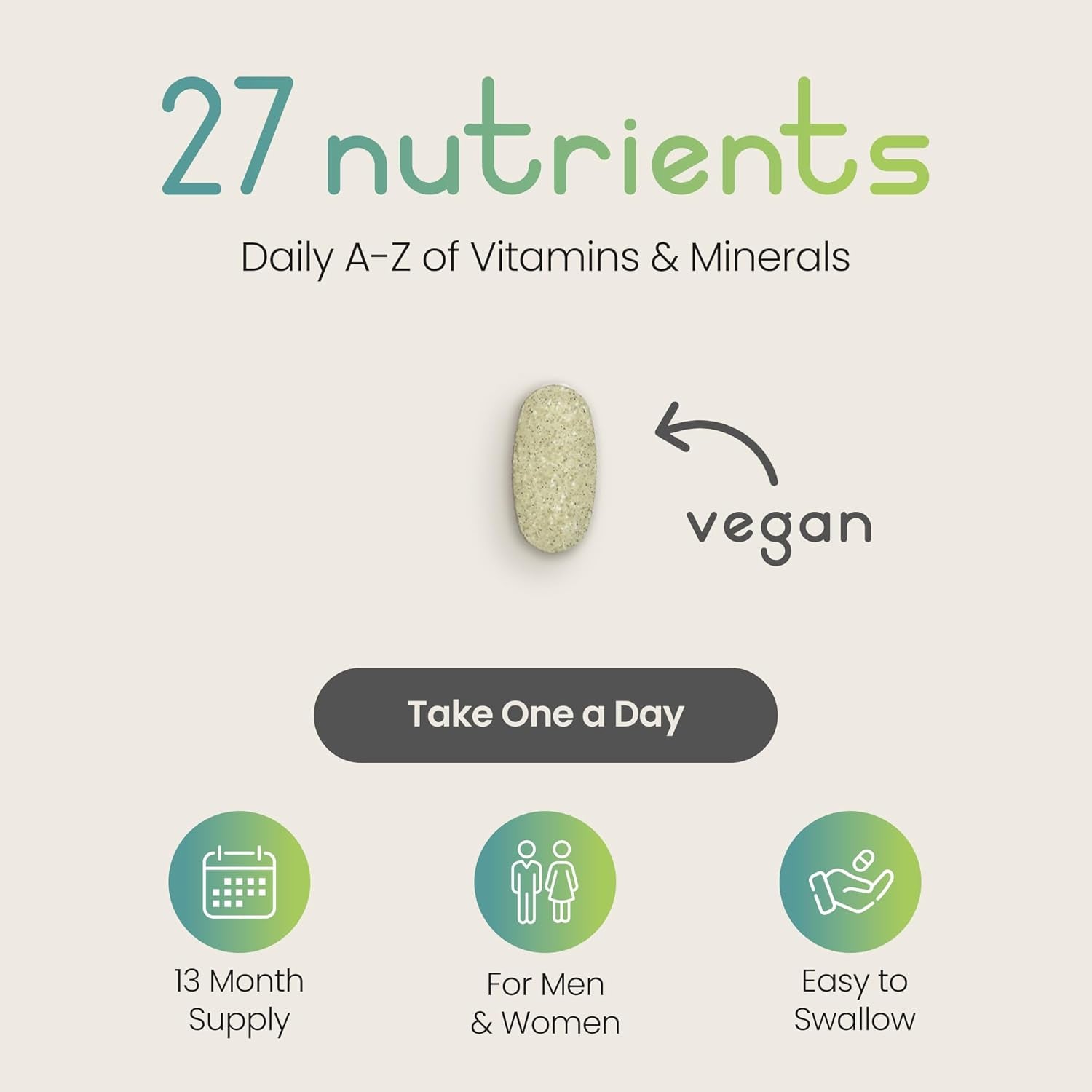 High Strength Multivitamins with Iron & Minerals | 400 Vegan Multivitamin Tablets for Women, Multivitamin Tablets for Men | 100% of All Vitamins | Adult Multi Vitamin | Vitabright Vitamin Supplements