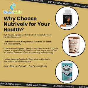 Lions Mane Gummies 4000Mg | Super Strength Lion'S Mane Supplement | 1 Month Supply | Mushroom Extract | Pineapple Flavour | 60 Vegan Gummies | Sugar Free | Focus, Mental Performance | by Nutrivolv