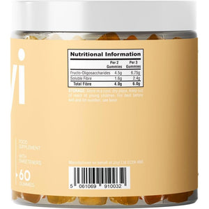 Joyi Fibre Gummies Peach Flavour - 6G Vegan High Fibre Gummies for Adults & Kids Prebiotic Inulin Fibre Supplement Non-Gmo