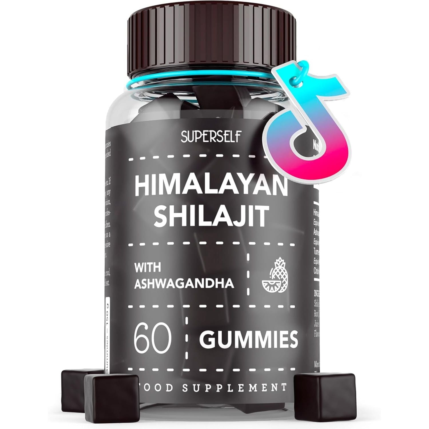 Himalayan Shilajit Gummies – Grade Gold Gummies for Men & Women with Ashwagandha & Turmeric - 2500Mg High Strength Supplement for Energy & Focus - Pure Authentic Shilajit with Fulvic Acid - Pineapple