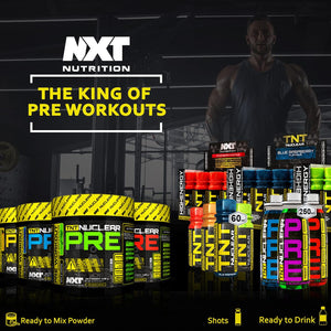 NXT Nutrition TNT Nuclear Pre Workout – Pre Work Out Energy Drink| L-Citrulline, Beta Alanine, Caffeine for Pump, Endurance & Focus - 40 Servings Mixed Candy, Vegan (ICY Blue Razz)