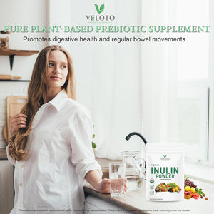 Organic Inulin Powder, Soluble FOS Inulin, Fiber Prebiotic Intestinal Support, Enhances Calcium Absorption, Vegan Friendly, Non GMO, Natural Fibers for Smoothie & Drinks, 2.2 Lbs/1 Kg
