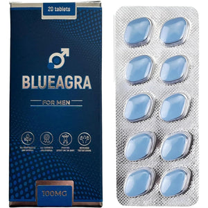 Blueagra Ginseng Tablets for Men – 20 Count | 100 Mg per Tablet | Natural Vitality & Stamina Support | Mineral Complex | Fast Acting | Made in UK