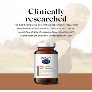 Biocare Hair, Skin & Nail Complex - with Biotin, Selenium, Zinc, Silica, Lysine & MSM - 60 Capsules