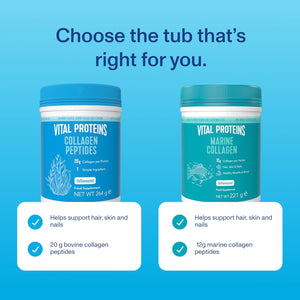 Vital Proteins Collagen Peptides Powder Supplement (Type I, III), Unflavoured Hydrolyzed Collagen-Hair, Skin, Nail Support Supplement, Paleo, Gluten Free, Non-Gmo, 20G per Serving 264G Canister, 1Pack