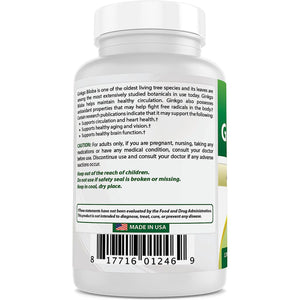 Best Naturals, Ginkgo Biloba Extract - Double Strength Ginkgo Biloba, 120Mg, 120 Capsules (120 Count (Pack of 2))