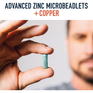 Zinc 30Mg Microbeadlets with Copper | Highly Absorbable Zinc Bisglycinate & Orotate with 2Mg Chelated Copper + Vitamin B6 | Vegan, Gluten-Free | Acne Support Supplements | 60 Capsules