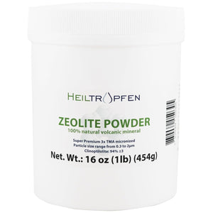 Zeolite Powder | 3X Activated | 1 Pound - 454 G | Ultra FINE Less-Than 2 Μm | Clinoptilolite 94%+-3 | Natural Mineral Dust | Heiltropfen®