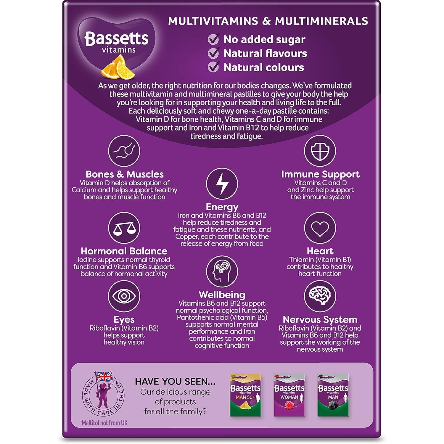 Bassetts Vitamins Woman 50+ Multivitamins & Multiminerals Orange & Lemon Flavour 30 Gummy Pastilles
