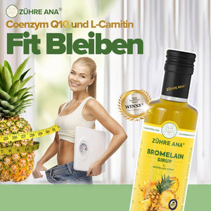 Zühre Ana® Bromelain Syrup - with Bromelain, Coenzyme Q10, Mate Extract, L-Carnitine and Natural Pineapple Aroma - Your Natural Support in Everyday Life - Vegan