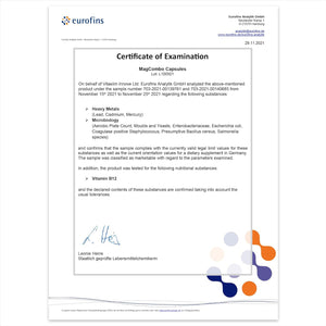 Magcombo - Concentrated Pure Magnesium, Special Oily Formula for Maximum Absorption, Enriched with Vitamins B2, B6, B12 and C, 1 Capsule Daily, Laboratory Tested