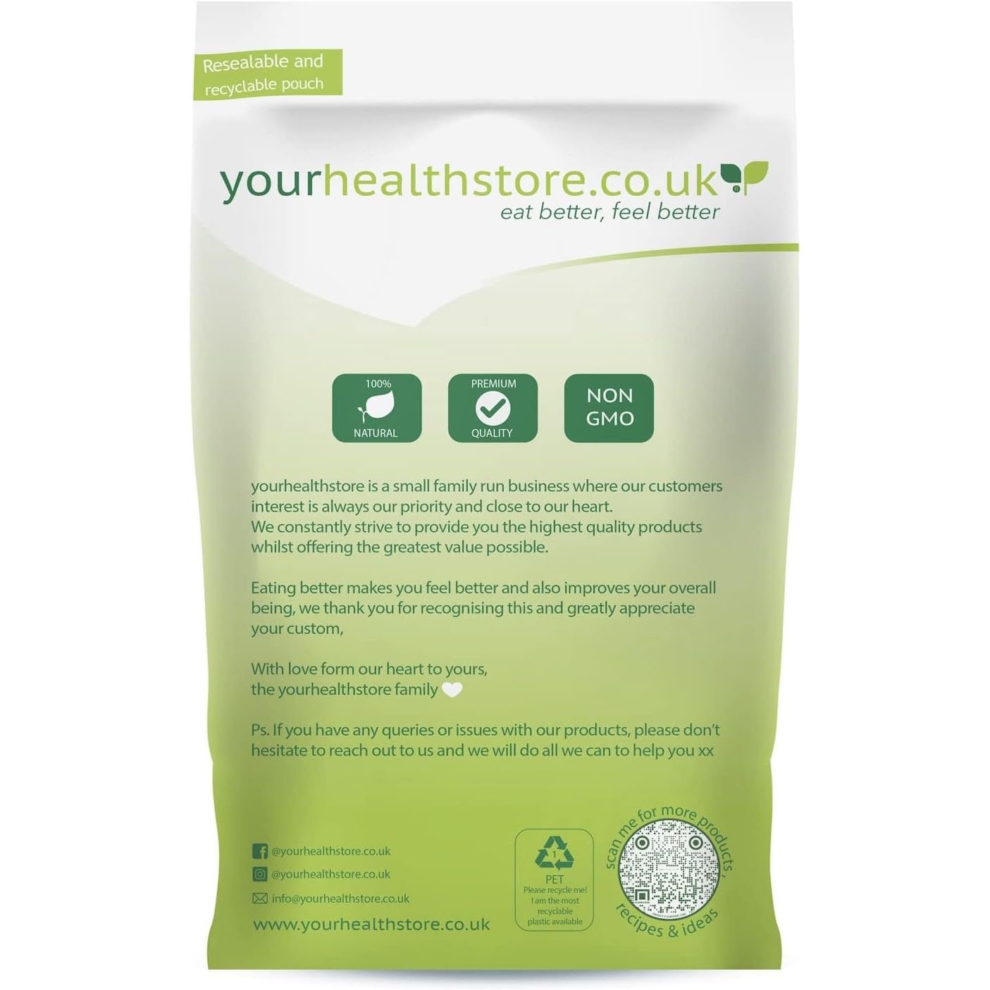 Yourhealthstore Psyllium Husk Powder 500G, Extra High Purity, Non Contaminated, No Pesticides, Fine Powder, Gluten Free, Vegan, (Recyclable Pouch)