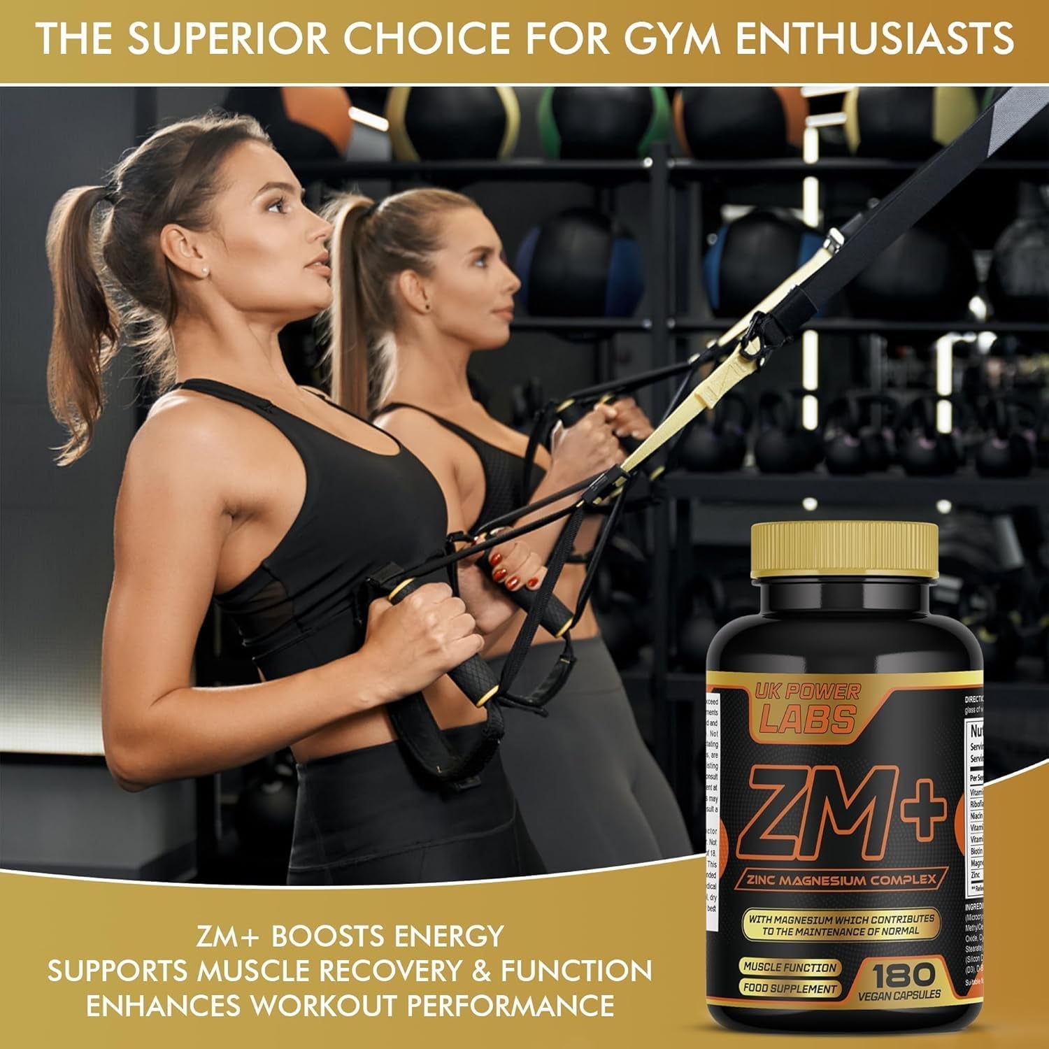 ZM+ Zinc Magnesium B6 Supplement for Men – High Strength ZMA Complex for Sleep, Testosterone & Muscle Recovery – 180 Vegan Capsules