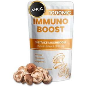 AHCC Supplement – Liver Detox & Immune Support – Immunoboost Shiitake Mushroom Extract 1000Mg – Cholesterol & Gut Health – UK Made – 60 Capsules