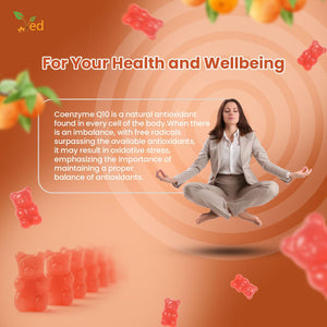 Ved Co Enzyme Q10 Gummies | Support Healthy Heart and Muscles, Promote Cellular Energy, Super Antioxdiant | Vegetarian & Vegan for Men and Women- 60 Chews 30 Days’ Supply