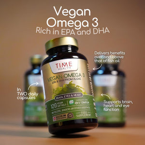 Vegan Omega 3 – EPA & DHA from Algae Oil – Premium Brand – Carrageenan-Free – Sustainable Algal Alternative to Fish Oil – Vegetarian Essential Fatty Acids – UK Made Supplement (120 Count (Pack of 1))