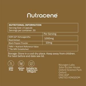 Ashwagandha KSM-66® & Black Pepper Complex | Made in the UK to GMP Standards | Natural Stress Relief for Modern Life | Energy & Focus Boost | 60 Vegan Caps