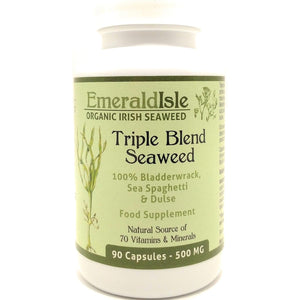 Triple Blend Seaweed Tablets 500 Mg 90 Capsules Certified Organic Harvested in North Atlantic Coast of Ireland