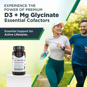 Best Immune, Magnesium Glycinate 400Mg D3 1000IU Essential Cofactors Complex Premium Quality 100 Vegetarian Capsules Highest Bioavailability