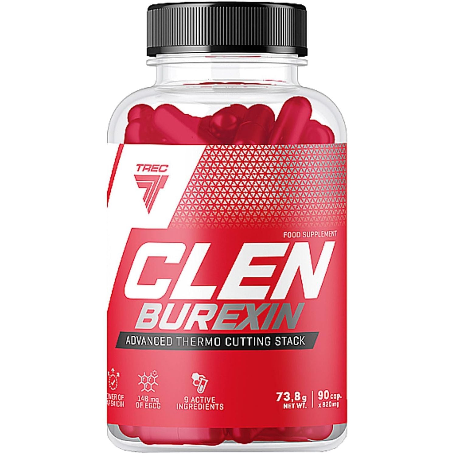 TREC Nutrition CLENBUREXIN - 90 Cap | Most Effective Thermogenic Fat Burner for Rapid Weight Loss, Appetite Suppression, and Energizing Boost | Powerful Formula for Body Definition