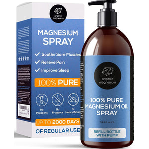 Magnesium Oil for Sleep 1000Ml - 100% Natural & Ultra Pure Magnesium Oil | Topical Organic Magnesium Foot Spray Refill Bottle for Restless Legs & Muscle Cramp Relief | from Ancient Zechstein Seabed