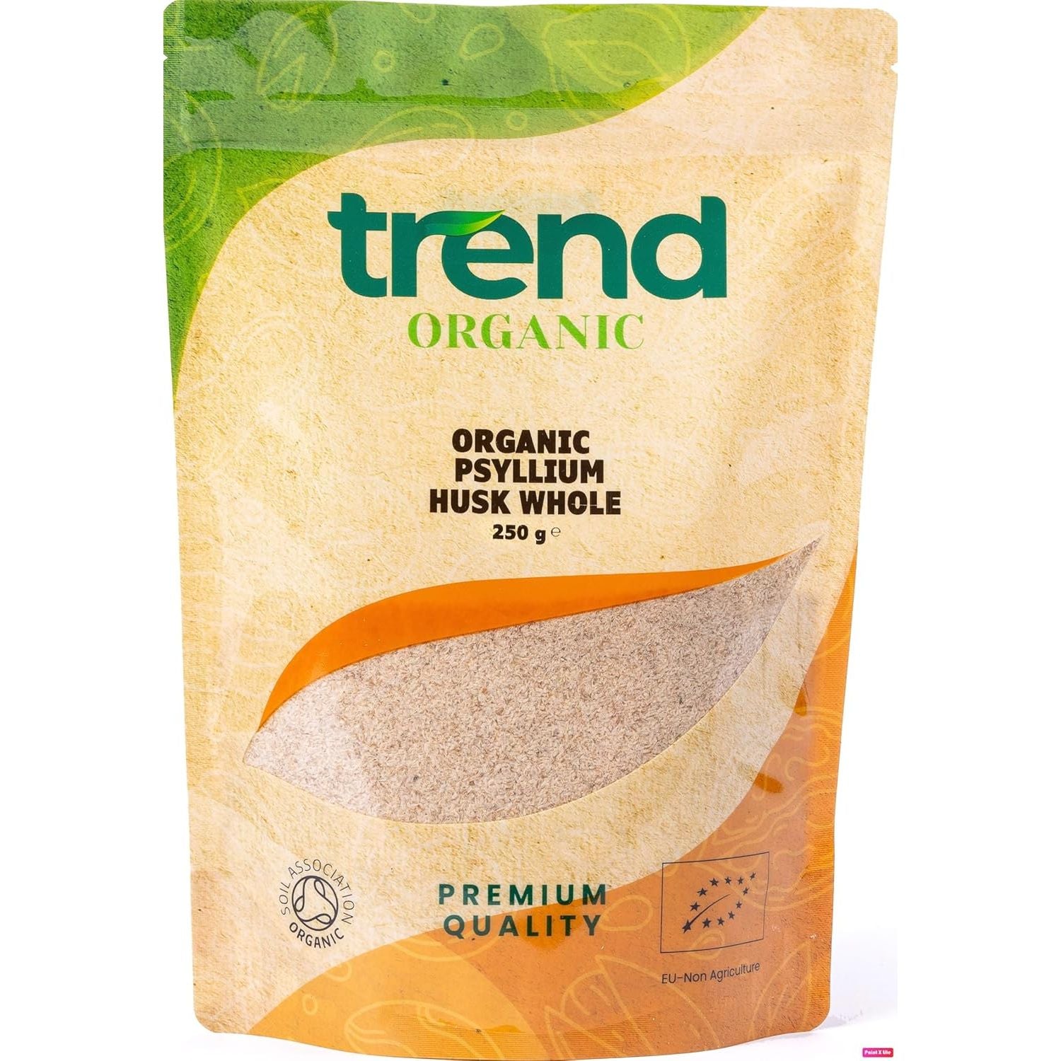 Trend Organic Psyllium Husk Whole, 250G - Soluble Fibre Rich Superfood Ideal for Baking and Cooking | Certified Organic, Vegan, Non-Gmo, No Additives or Preservatives |Raw | Resealable Bag