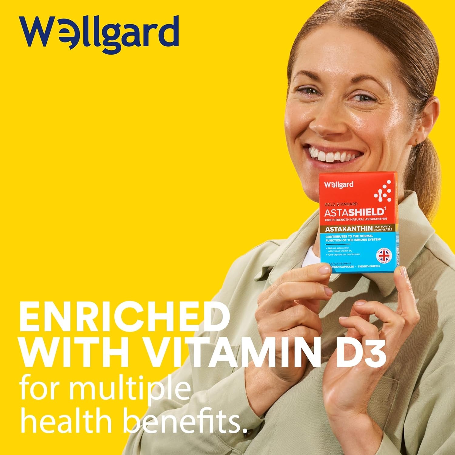 Wellgard Vegan 8Mg Astaxanthin Supplement - Natural Astaxanthin, Not Synthetic, High-Strength Astaxanthin with Vitamin D3