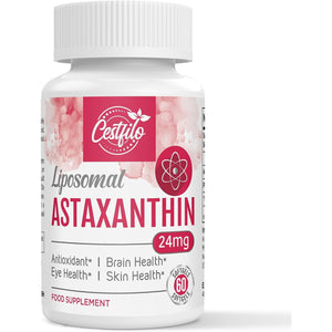 Cestfilo Liposomal Astaxanthin Supplement 24MG, Maximum Absorption, Natural Antioxidant for Skin & Eye Health, Gluten Free, Non-Gmo & No Gluten (60 Count (Pack of 1))