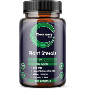 Plant Sterols 800 Mg - 180 Tablets - High Concentration - Helps Maintain Normal Cholesterol Levels - Suitable for Vegans - GMP Product - from Clearwave Health