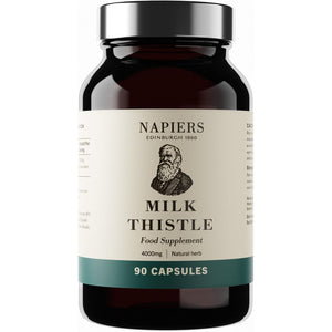 Napiers Milk Thistle High Strength - 4000Mg per Capsule with Concentrated Silymarin 80% - Liver Cleanse & Detox - 90 Vegan Capsules (3 Months Supply)