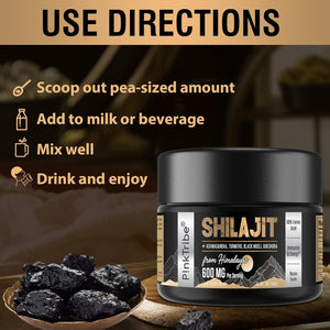 Shilajit Resin Gold Standard Shilajit - 600Mg Himalayan Shilajit Blend with Ayurvedic Herbal Extracts, High Levels of Fulvic Acid, Supports Energy and Performance, 30G (Pack of 1)
