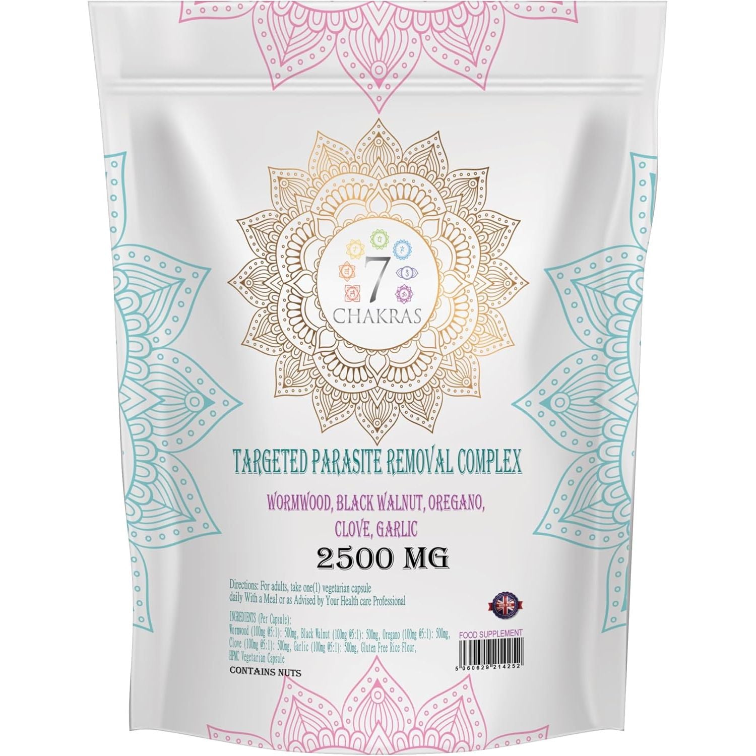 7C Wormwood Parasite Capsules | 60 Wormwood Black Walnut Capsules - 500Mg Worm Wood Herb & 500Mg Black Walnut per Serving with Oregano, Clove & Garlic | Non-Gmo & Gluten Free | Made in the UK