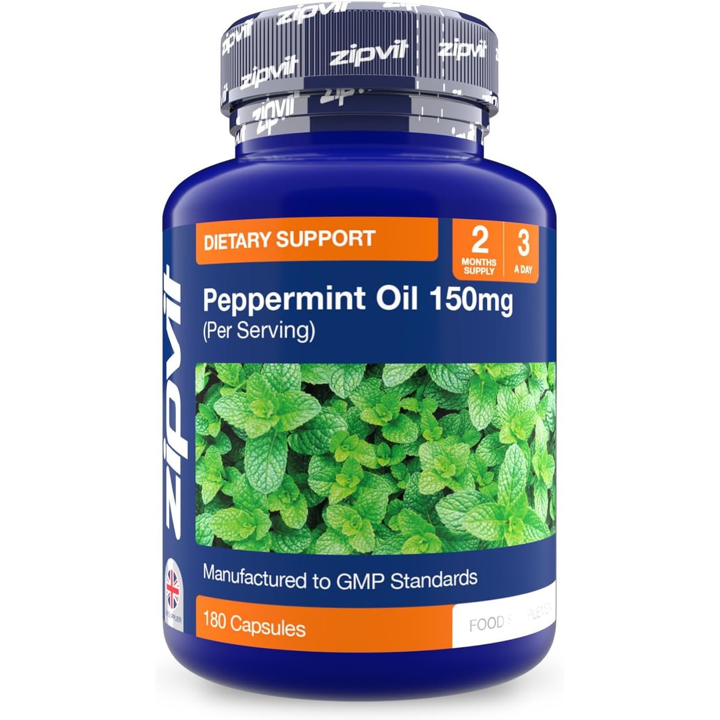 Zipvit Peppermint Oil Capsules 150Mg, 180 Peppermint Capsules