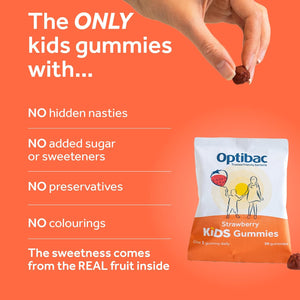 Optibac Kids Probiotic with Vitamin D & Calcium for Immune System Support & Gut Health and 2 Billion Bacterial Cultures - 30 Vegan Gummies